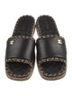 Chanel Interlocking CC Logo Leather Slides