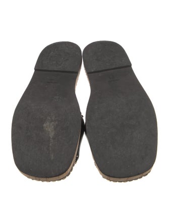 Chanel Interlocking CC Logo Leather Slides