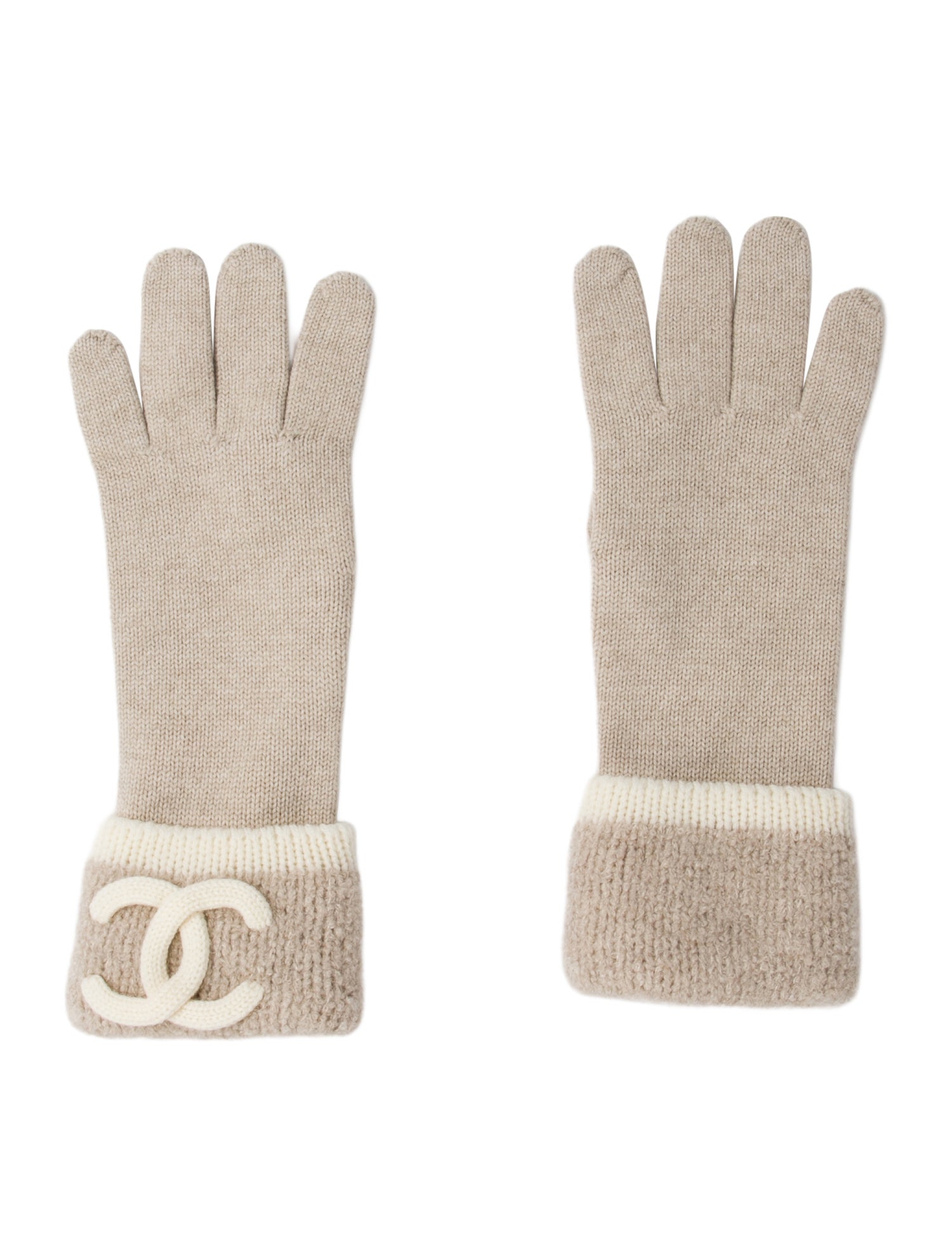 Chanel Interlocking CC Cashmere Gloves