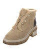 Chanel Interlocking CC Logo Suede Lace-Up Boots