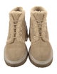Chanel Interlocking CC Logo Suede Lace-Up Boots