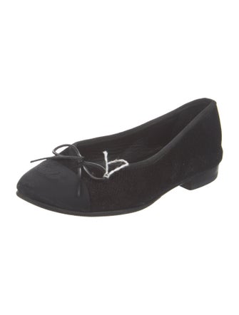 Chanel Interlocking CC Logo Suede Flats
