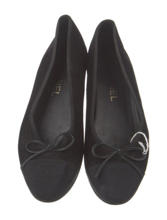 Chanel Interlocking CC Logo Suede Flats