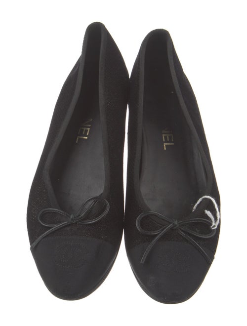 Chanel Interlocking CC Logo Suede Flats