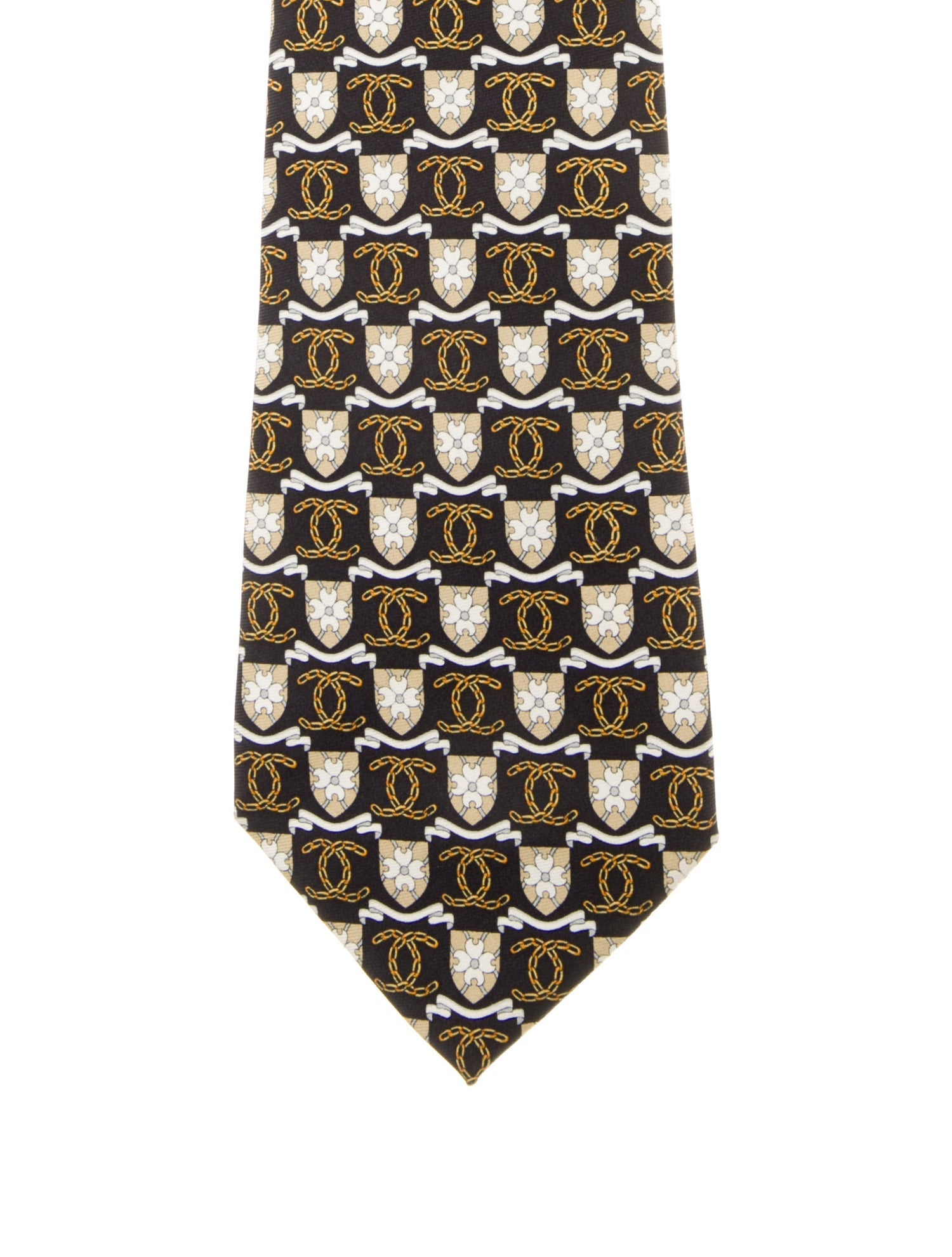 Chanel CC Silk Pattern Tie