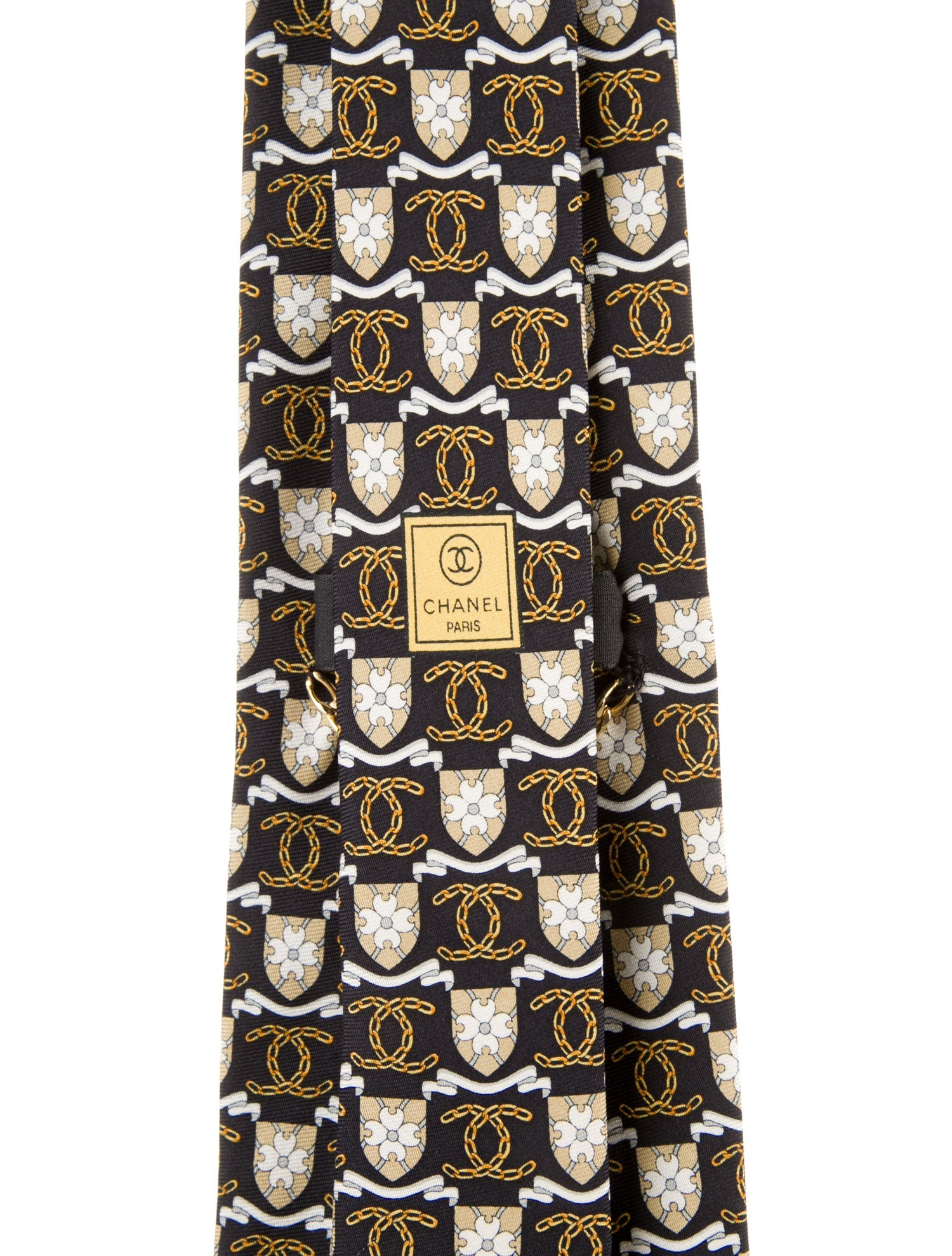 Chanel CC Silk Pattern Tie
