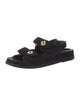 Chanel Interlocking CC Logo Velvet Slingback Sandals