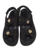 Chanel Interlocking CC Logo Velvet Slingback Sandals