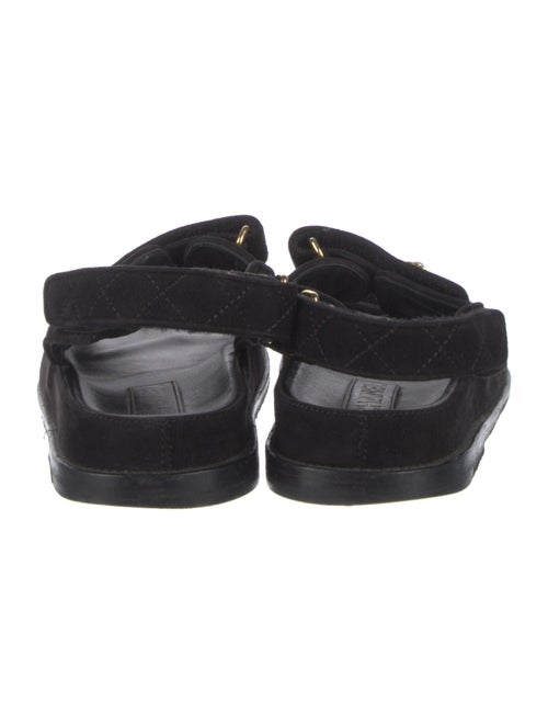 Chanel Interlocking CC Logo Velvet Slingback Sandals