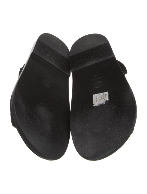 Chanel Interlocking CC Logo Suede Slingback Sandals