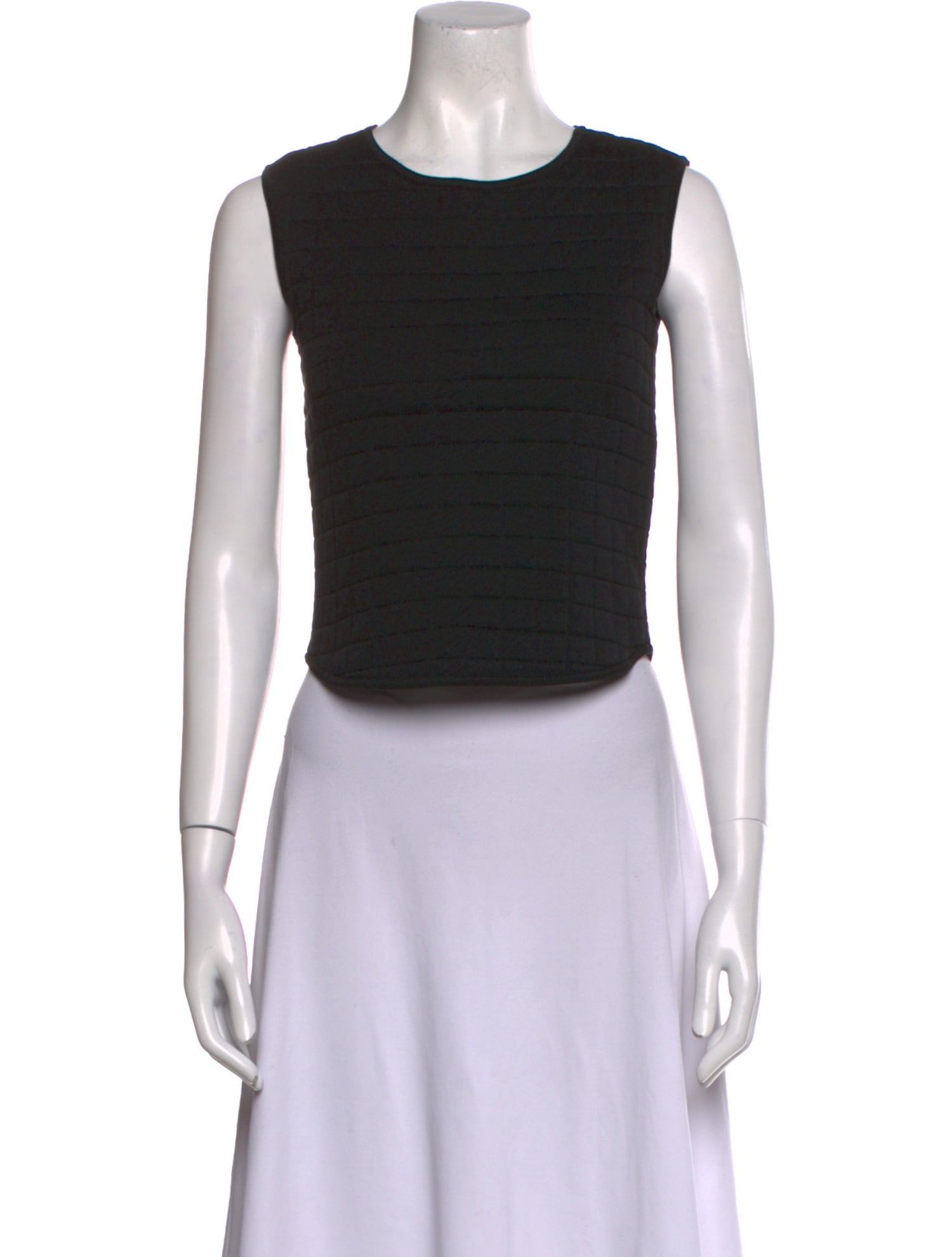 Chanel Crew Neck Sleeveless Crop Top