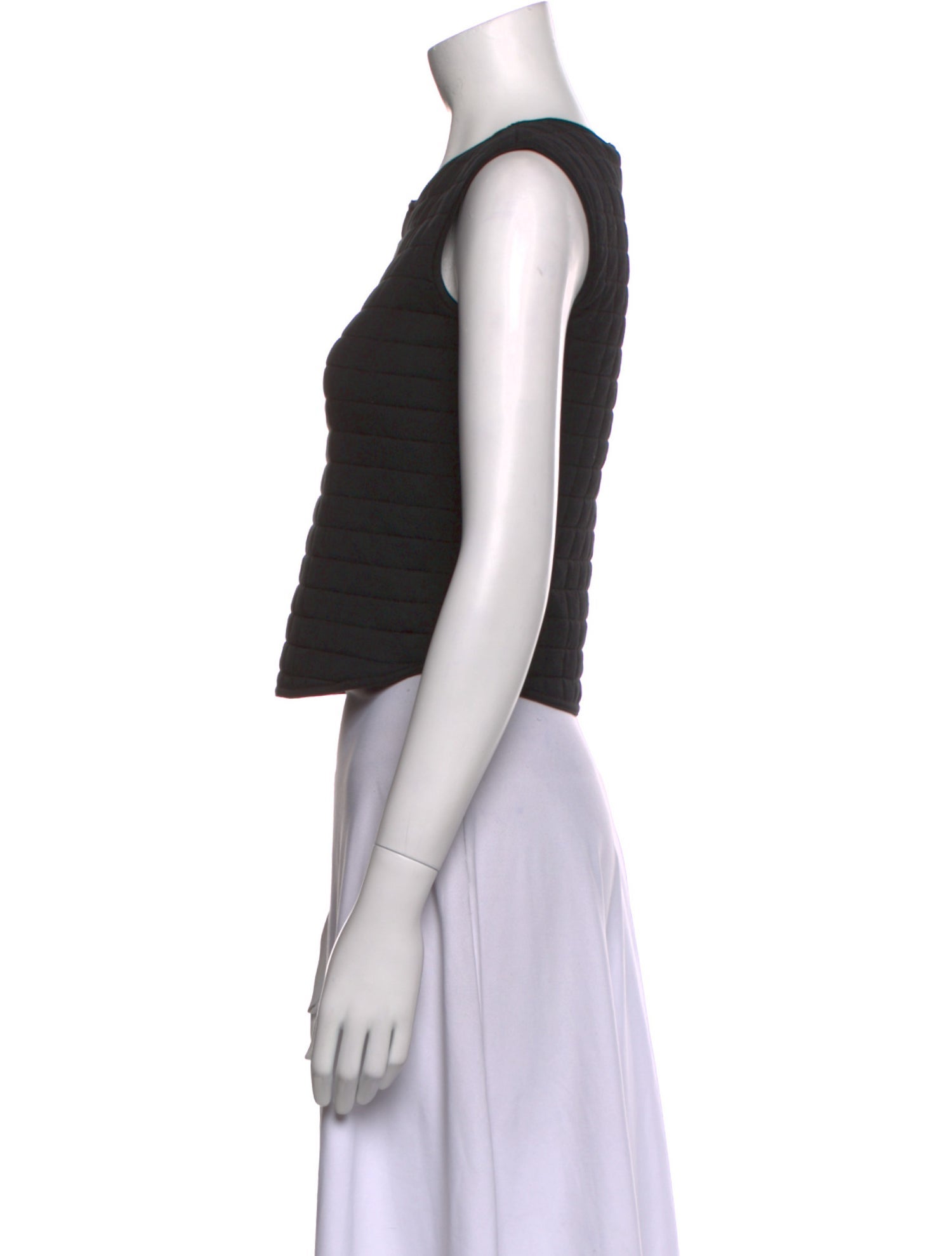 Chanel Crew Neck Sleeveless Crop Top