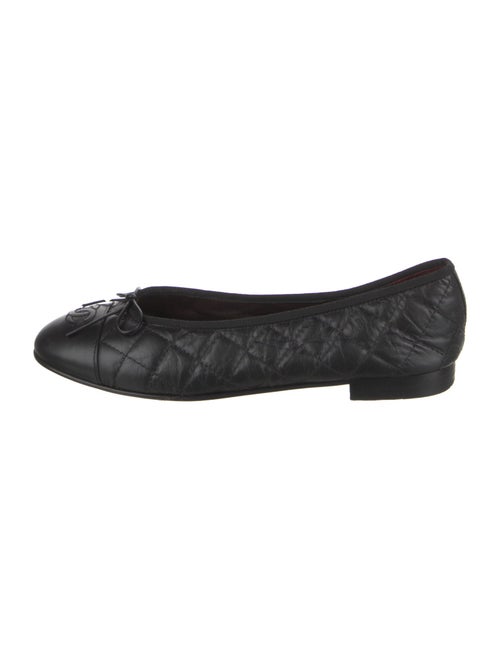 Chanel Interlocking CC Logo Leather Flats