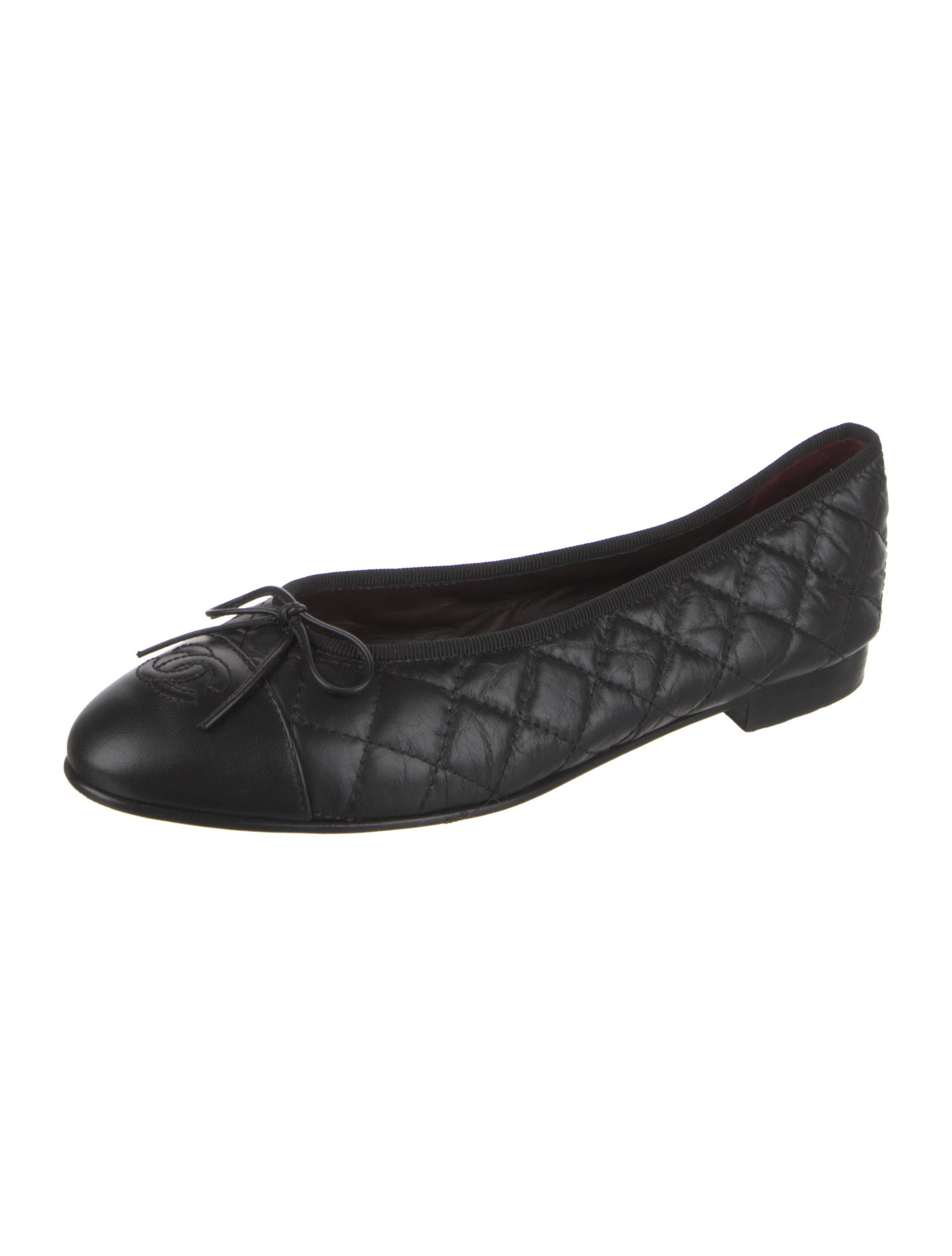 Chanel Interlocking CC Logo Leather Flats