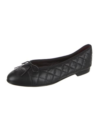 Chanel Interlocking CC Logo Leather Flats