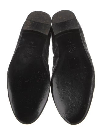 Chanel Interlocking CC Logo Leather Flats
