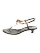 Chanel Interlocking CC Logo Patent Leather T-Strap Sandals