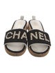 Chanel Chain-Link Accent Tweed Slides