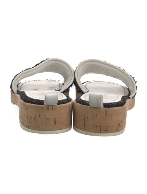 Chanel Chain-Link Accent Tweed Slides