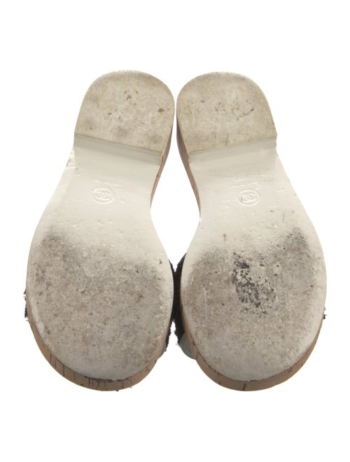 Chanel Chain-Link Accent Tweed Slides