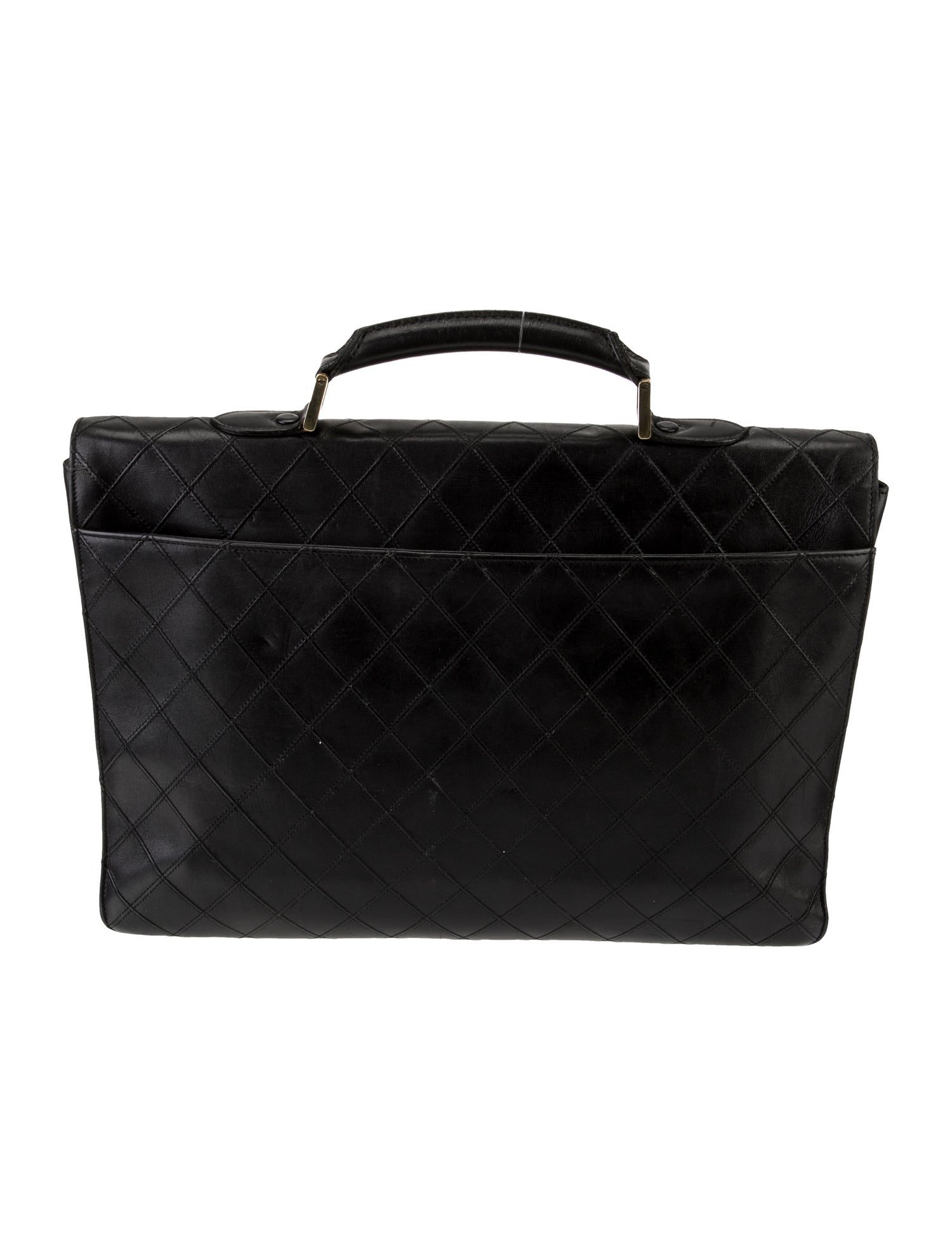 Chanel Quilted Lambskin Briefcase - Black Handle Bags, Handbags