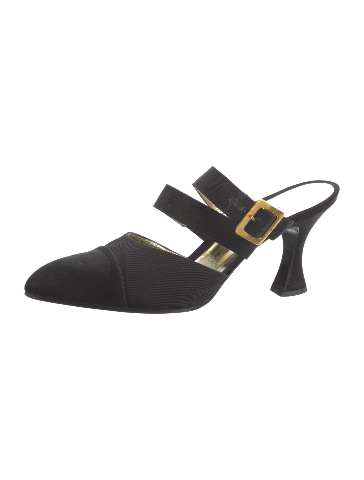 Chanel Interlocking CC Logo Suede Mules