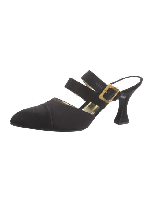 Chanel Interlocking CC Logo Suede Mules