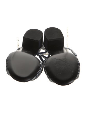 Chanel Interlocking CC Logo Suede Slingback Sandals