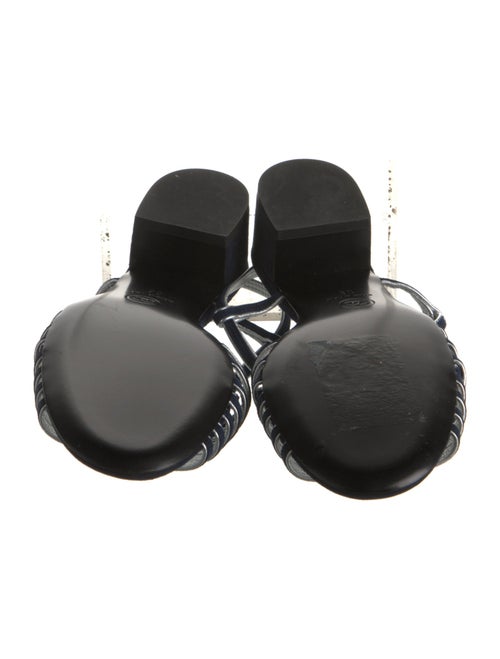 Chanel Interlocking CC Logo Suede Slingback Sandals