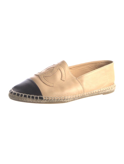 Chanel Interlocking CC Logo Leather Espadrilles