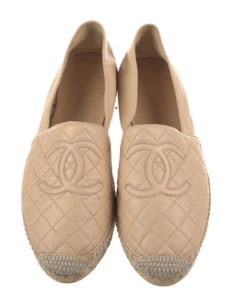 Chanel Interlocking CC Logo Leather Espadrilles