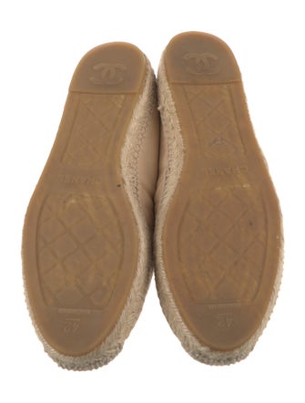 Chanel Interlocking CC Logo Leather Espadrilles