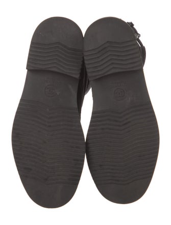 Chanel Interlocking CC Logo Suede Combat Boots