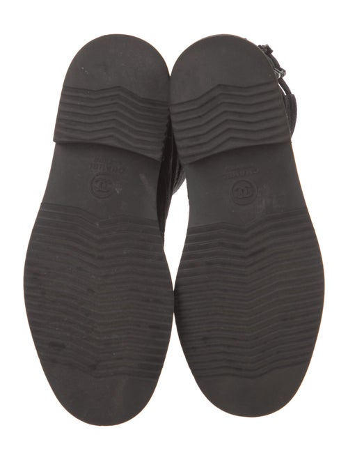 Chanel Interlocking CC Logo Suede Combat Boots