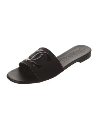 Chanel Interlocking CC Logo Mesh Slides