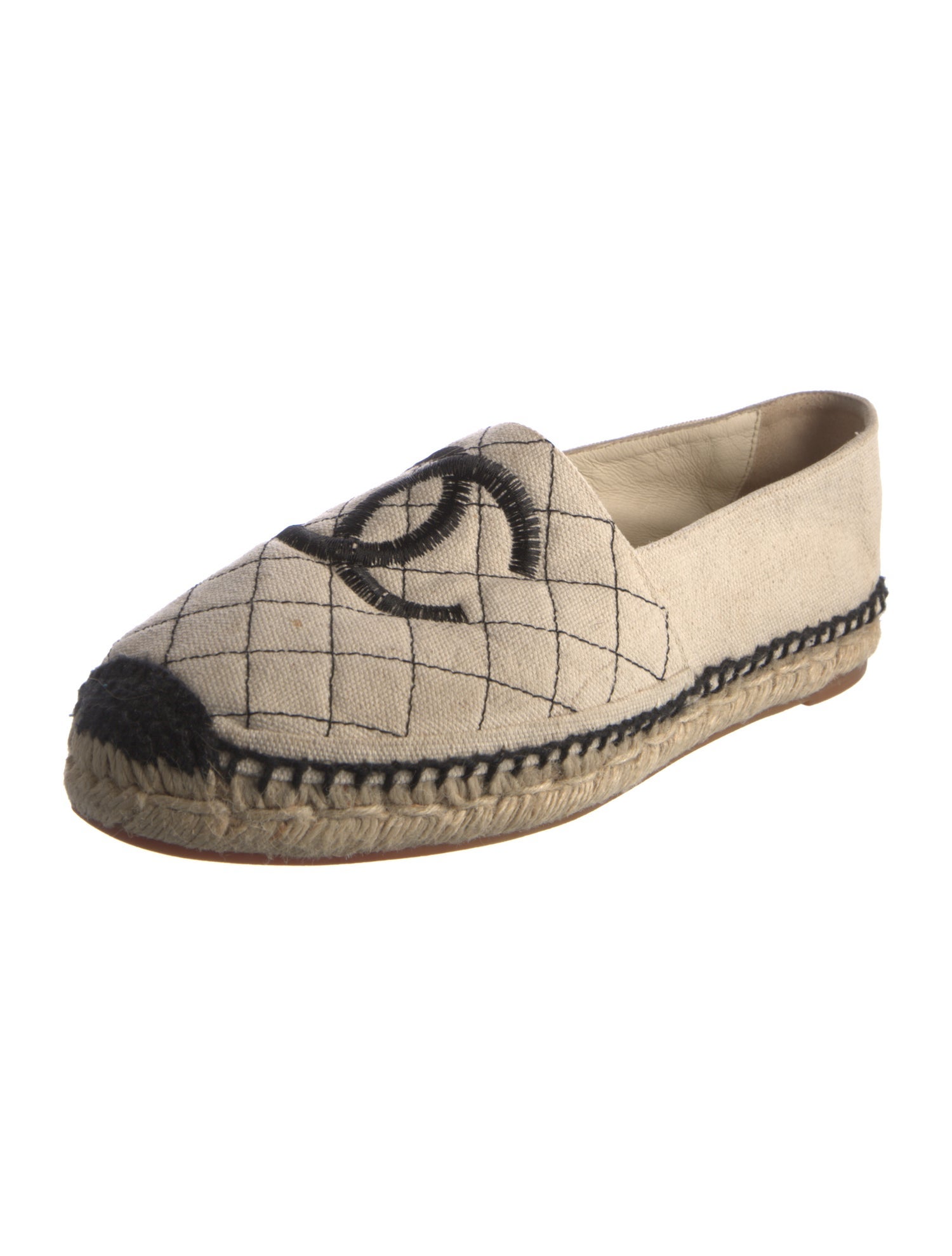 Chanel Interlocking CC Logo Canvas Espadrilles