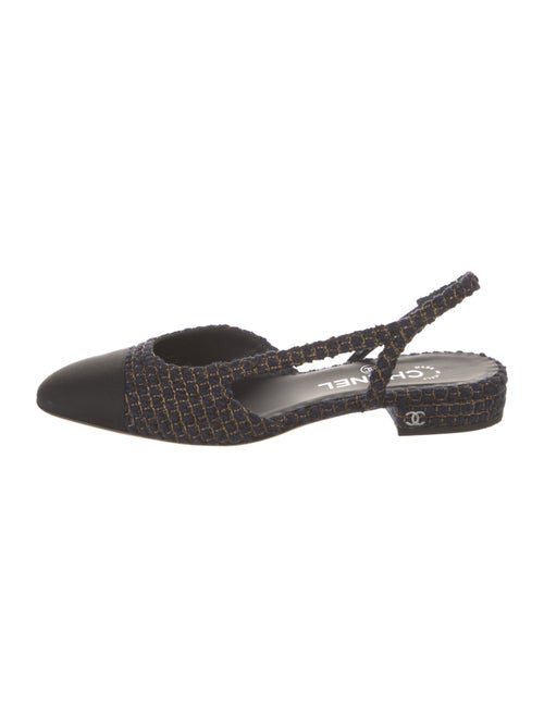 Chanel Tweed Pattern Tweed Slingback Flats