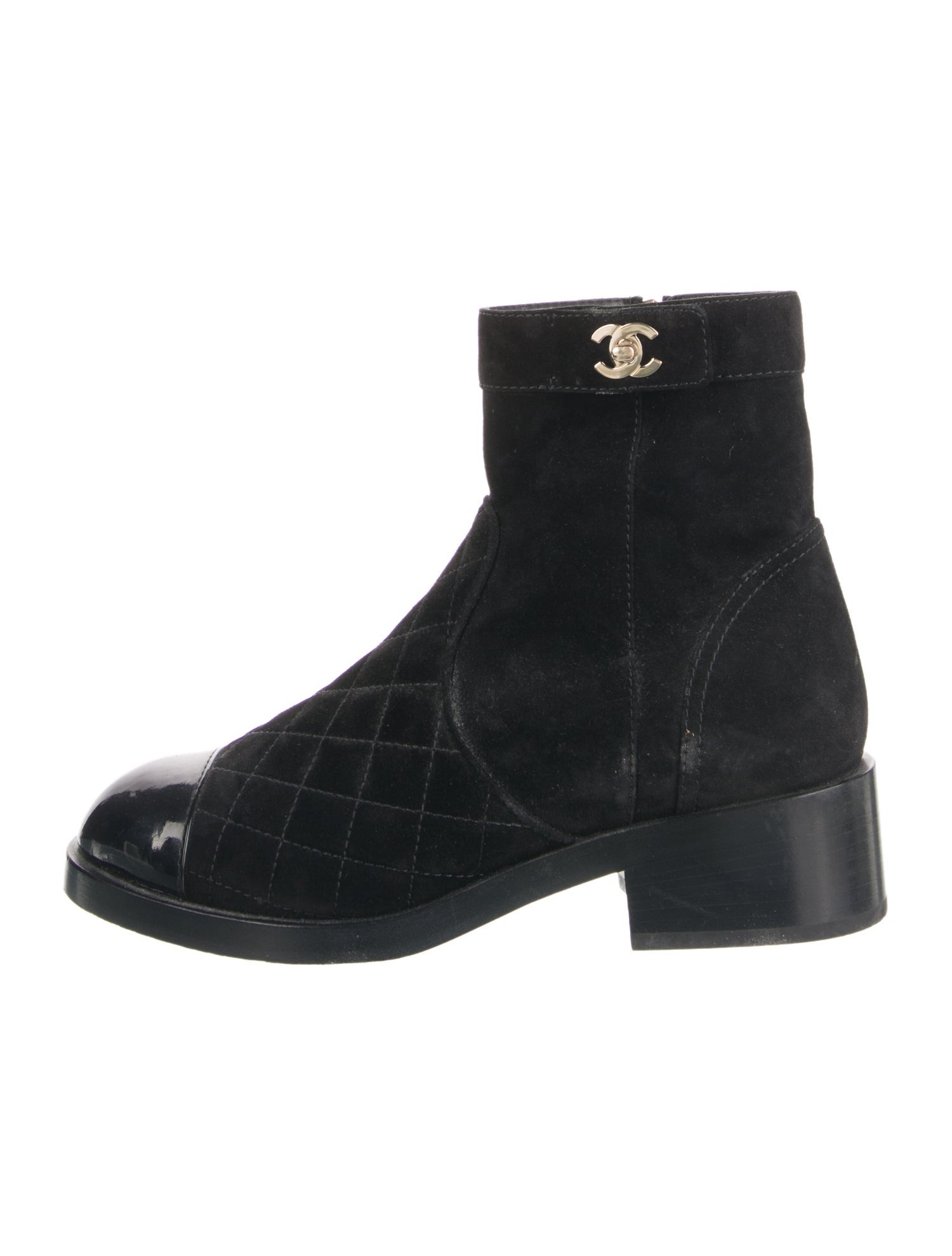 Chanel 2020 Interlocking CC Logo Moto Boots
