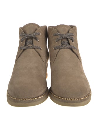 Chanel 2015 Interlocking CC Logo Lace-Up Boots