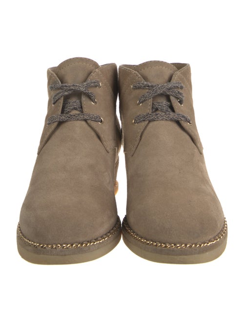 Chanel 2015 Interlocking CC Logo Lace-Up Boots