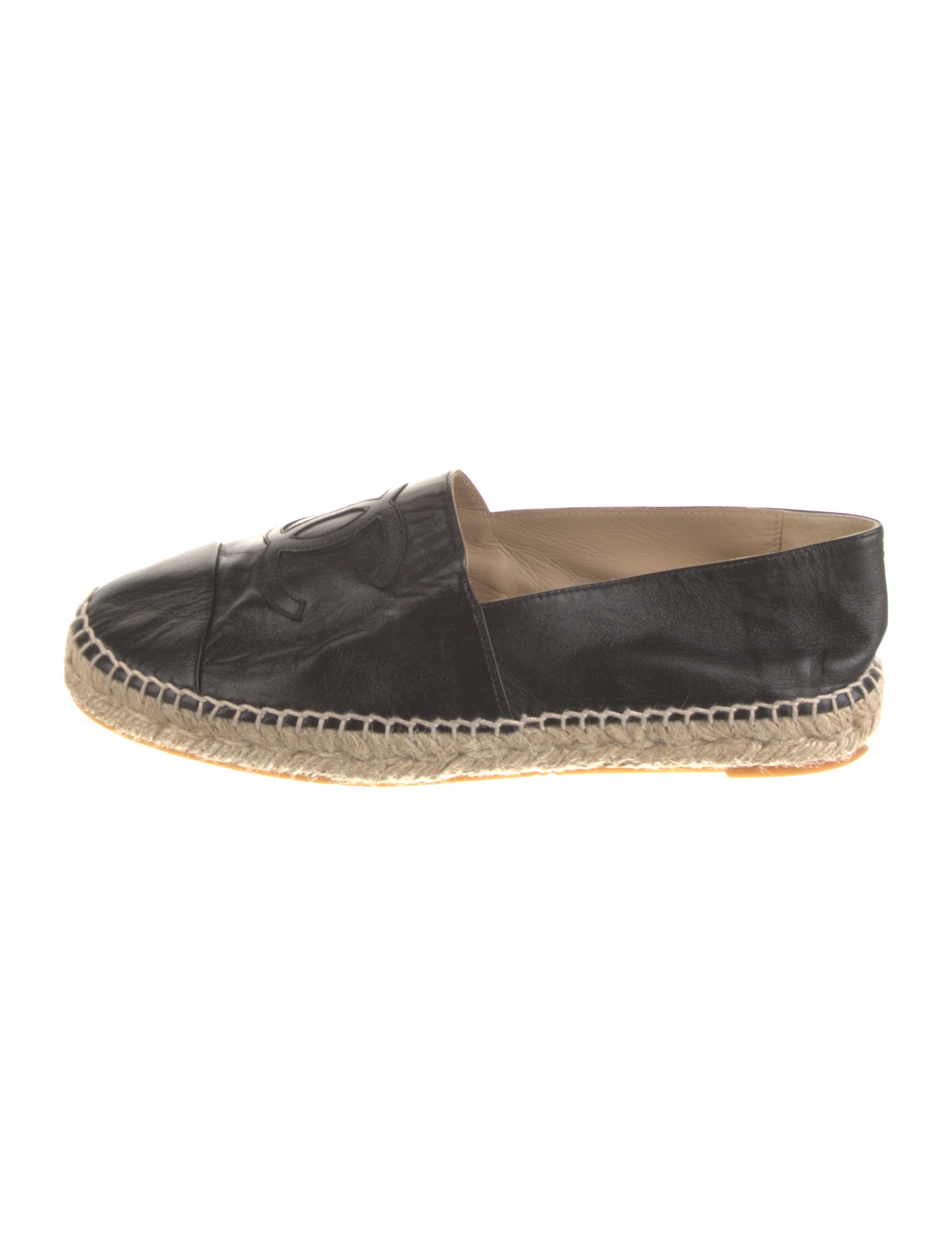 Chanel Interlocking CC Logo Lambskin Espadrilles