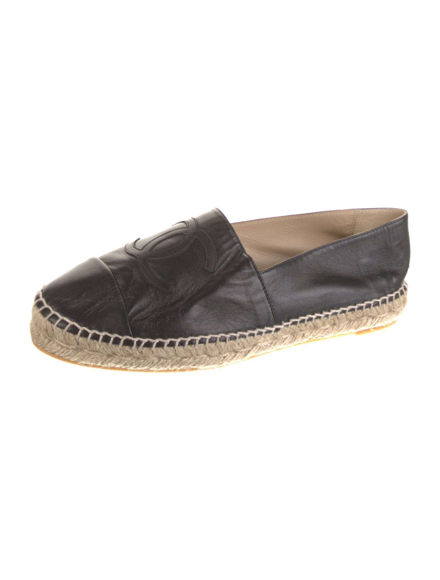 Chanel Interlocking CC Logo Lambskin Espadrilles