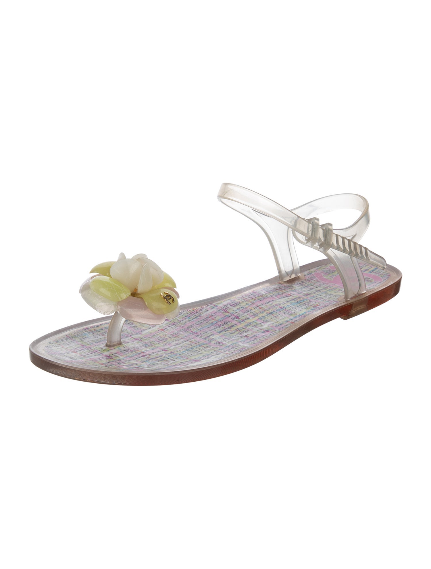 Chanel Interlocking CC Logo PVC Sandals