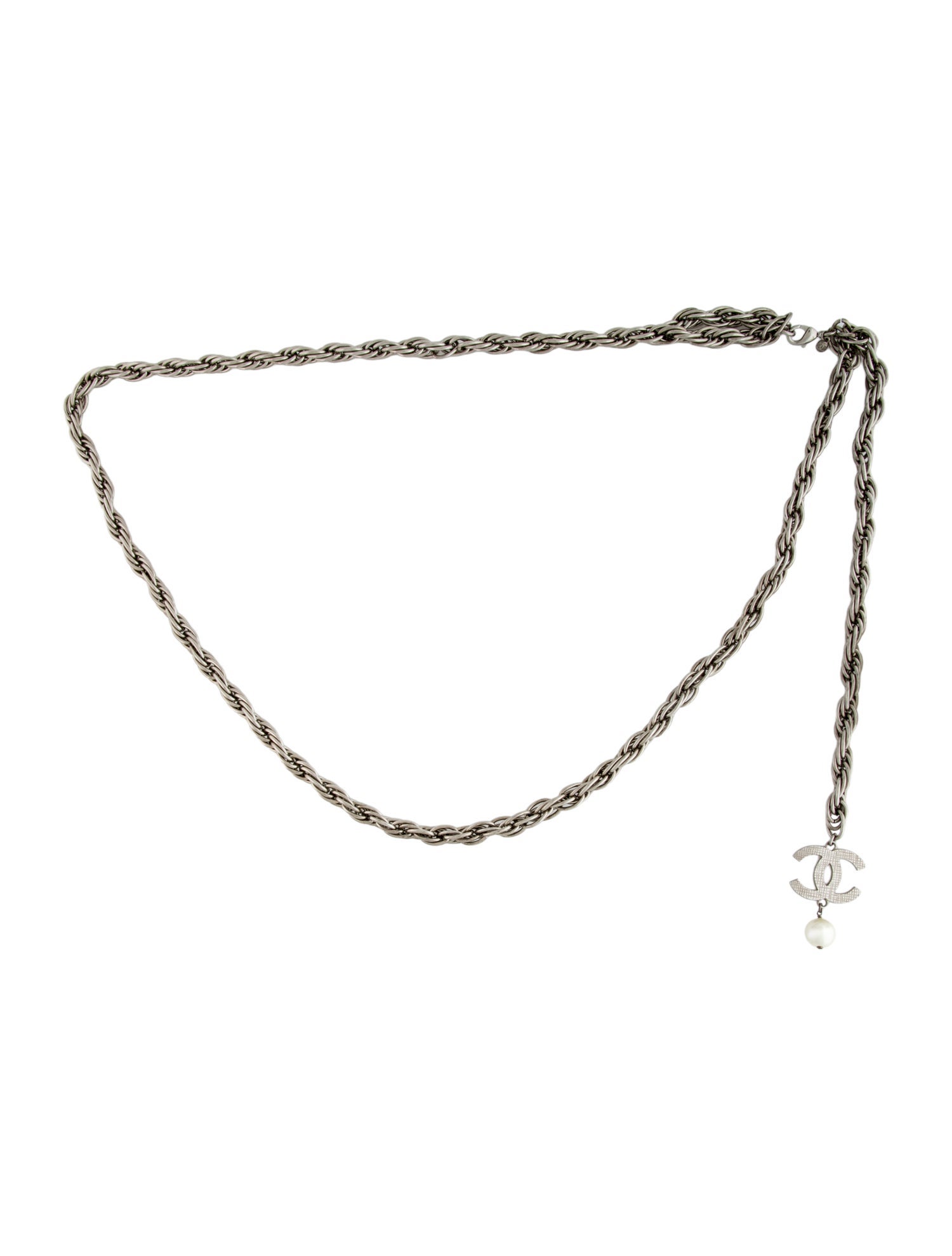 Chanel Interlocking CC Logo Skinny Chain-Link Belt