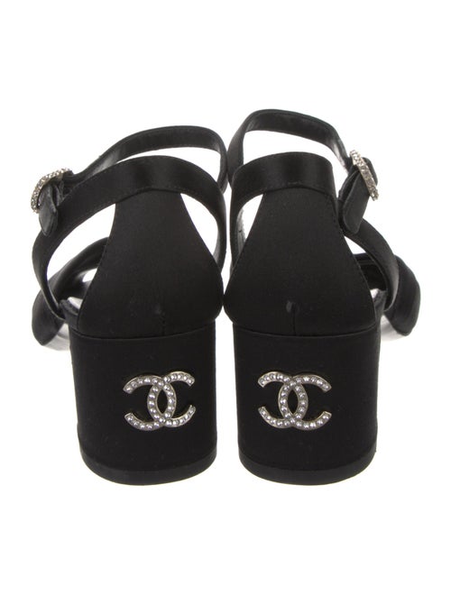 Chanel Interlocking CC Logo Satin Sandals