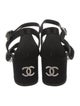 Chanel Interlocking CC Logo Satin Sandals