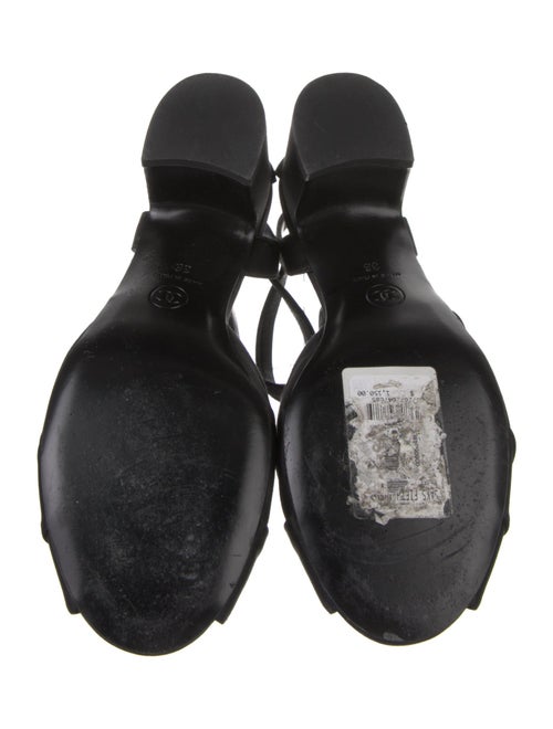 Chanel Interlocking CC Logo Satin Sandals