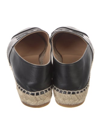 Chanel Interlocking CC Logo Leather Espadrilles