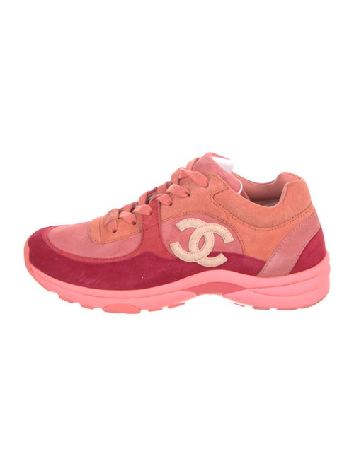 Chanel Interlocking CC Logo Suede Sneakers