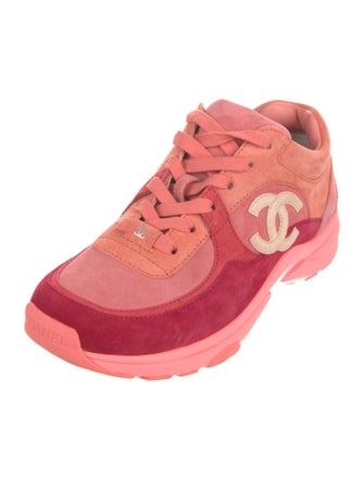 Chanel Interlocking CC Logo Suede Sneakers